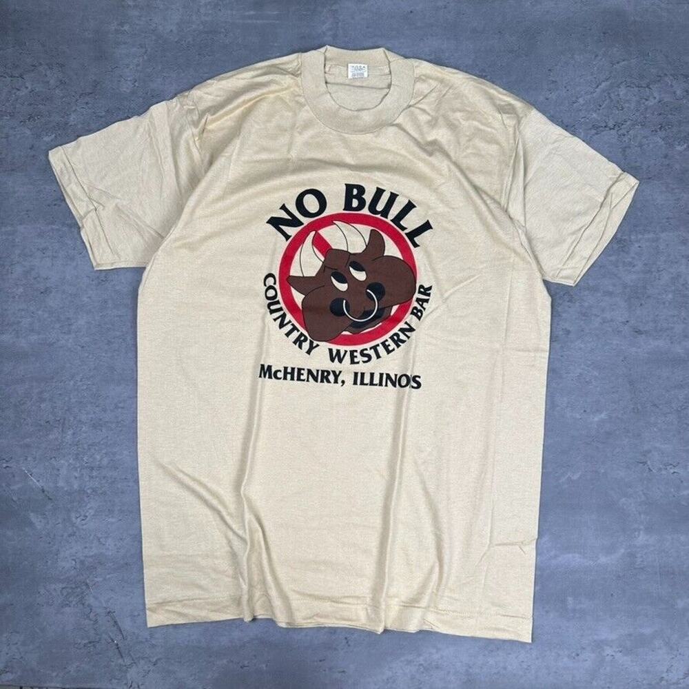 Vintage Deadstock Single Stitch No Bull Country Western Bar Illinois T Shirt